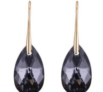 KD pear-shaped crystal chime rose gold plated dangler drop earrings from Swarovski