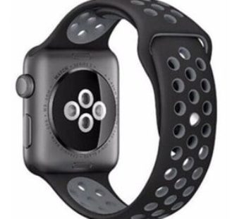 KD Silicone Strap for 42/44mm Apple Watch (S/M) – Black & Grey