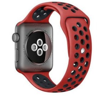KD Silicone Strap for 38/40mm Apple Watch (S/M) – Red & Black