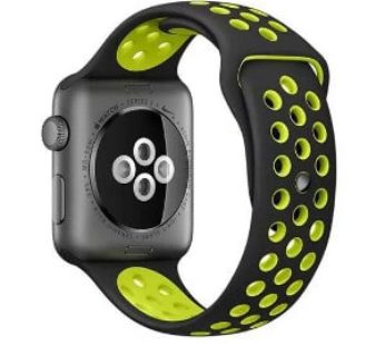 KD Silicone Strap for 42/44mm Apple Watch (S/M) – Black & Yellow