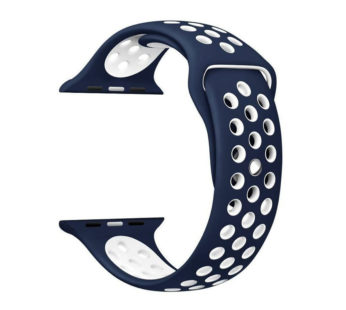 KD Silicone Strap for 42/44mm Apple iWatch – Navy & White