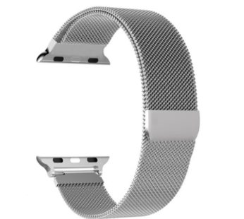 KD Stainless Steel Milanese Loop Strap for 42/44mm Apple Watch (S/M/L) – Silver