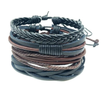 KD Handmade Multi-Layered Rope Chain Vegan PU Leather Bracelet – Blue