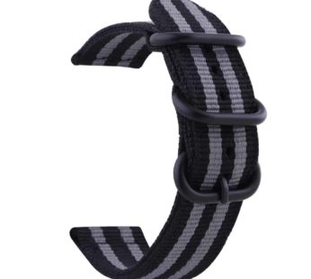 KD 24mm Universal NATO Nylon Strap (S/M/L)  – Black & Grey