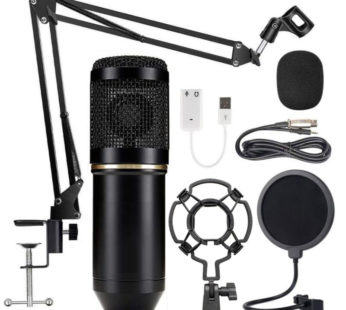 KD Professional Sound Recording Condenser Microphone Set with Shock Mount for Radio Broadcasting & Singing