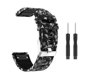 KD Garmin Fenix 5 replacement silicone strap – Black (S-M-L)
