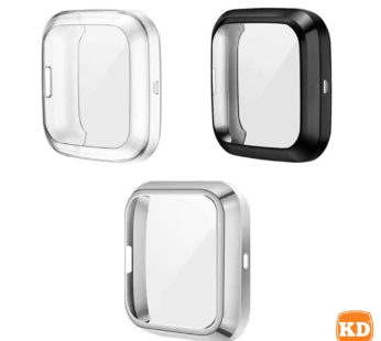 KD Fitbit Versa TPU protective cases – (x3) Clear, Black, Silver Combo