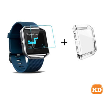 KD Fitbit Blaze TPU protective case (Clear) + screen protector combo