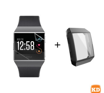 KD Fitbit Ionic screen protector film + TPU case (Black) combo