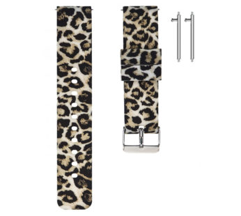 KD 20mm Universal Watch Replacement Silicone Strap – Leopard Print (S-M)