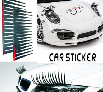 KD beautify decor car headlights false eyelashes silicone stickers – Black