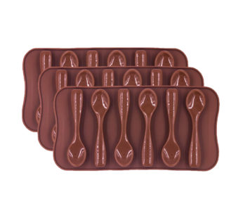 KD Party Decoration Edible Chocolate Spoon Silicone Baking Mould – Brown/x3 (Size:20.8 x 10.5cm)