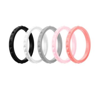KD Women’s Wedding/Commitment/Exercise Silicone Ring (5 Pack)- 5 Sizes