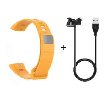 KD Huawei Band 2/Pro USB Charger + Silicone Strap Combo – Orange (S-M-L)