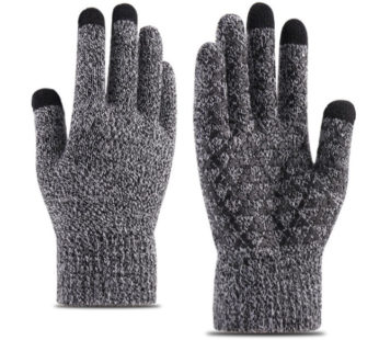 KD Winter Knit Thermal Texting Gloves – Grey (2 Sizes)