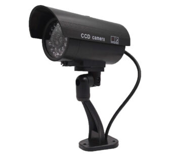 KD Outdoor Waterproof Dummy Security Camera With Flashing LED- Black
