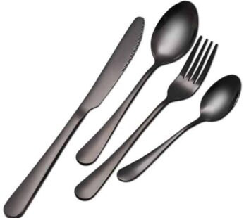 Special Offer KD kitchen cutlery stainless steel dining set –Black (x4)