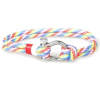 Special Offer KD Custom Hand Fashion Nautical Nylon Rope Shackle Clasp Bracelet – Rainbow