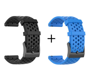KD Suunto Spartan Perforated Sporty Silicone Strap- Blue/Black Combo (2 Sizes)
