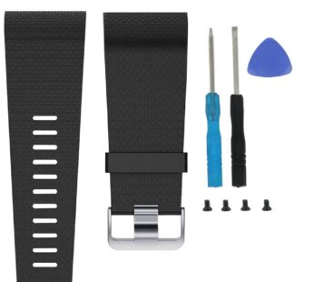 KD Silicone Strap for Fitbit Surge (M/L) – Black