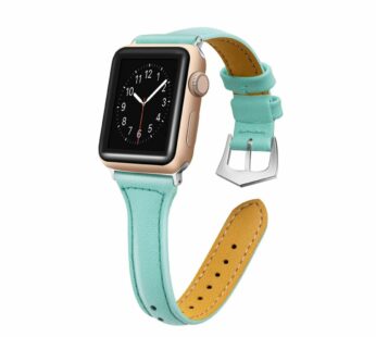 KD T shape Leather Strap for 42/44mm Apple Watch(S/M/L) – Frost Blue