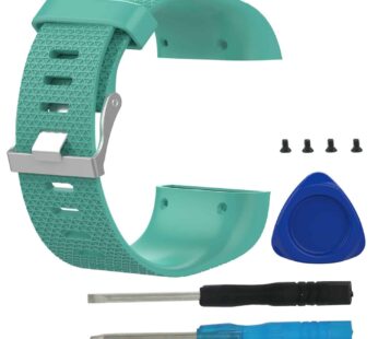KD Silicone Strap for Fitbit Surge (S/M) – Frost Blue