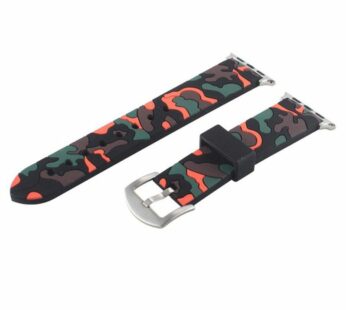 Ultimate Deals KD Silicone Strap for 38/40mm Apple Watch (S/M/L) – Camo Black & Red