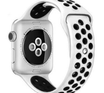 KD Silicone Strap for 42/44mm Apple Watch (M/L) – White & Black