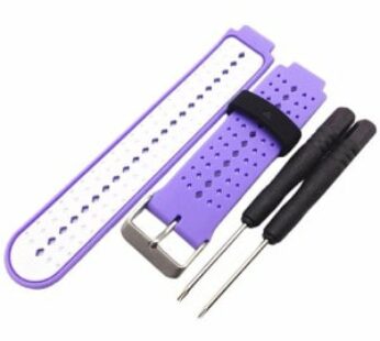 KD Silicone Strap for Garmin Forerunner 220/230/235/630/620/735 – Purple & White