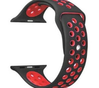 Ultimate Deals KD Silicone Strap for 38/40mm Apple Watch (S/M) – Black & Red