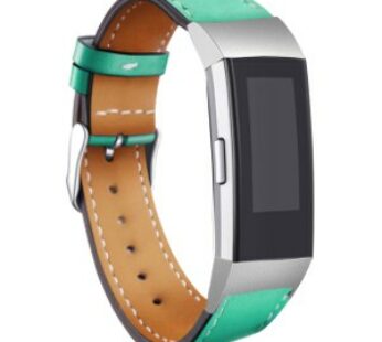 KD PE Leather Strap for Fitbit Charge 3/4, Sense (S/M/L) – Frost Green