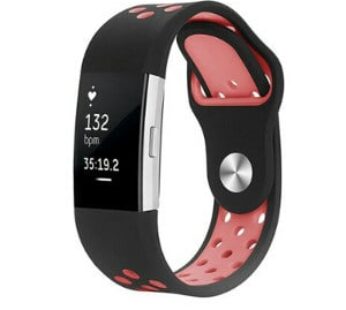 Special Offer KD Silicone Strap for Fitbit Charge 2 (M/L) – Black & Pink