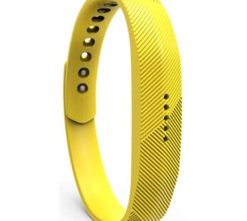 KD Fitbit Flex 2 Replacement Silicone Stretchy Strap (S-M-L)- Yellow-2 Sizes